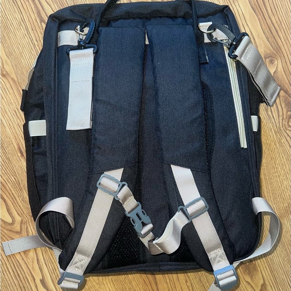 NWOT Black Diaper Backpack w/Changing or Napping Station - Picture 2 of 5